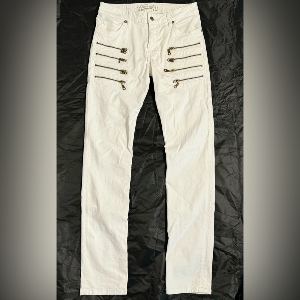 New Men's ROBIN'S JEAN Zippers Slim Straight Jeans